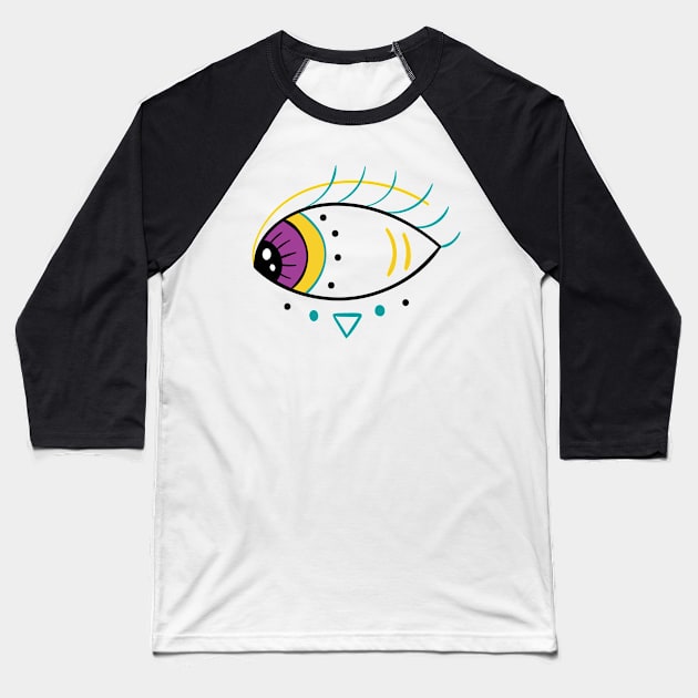 Eye For Evil Protection 333 Baseball T-Shirt by MINIMAL`